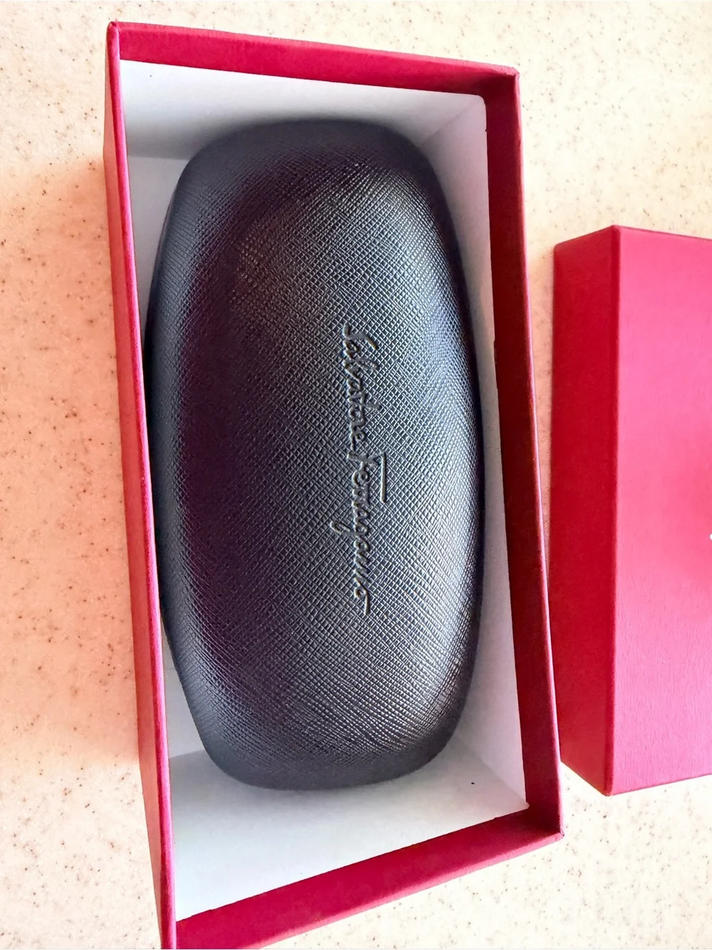 Salvatore Ferragamo Red Sunglasses Case with White Logo